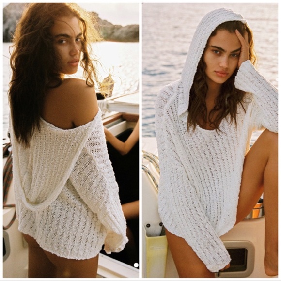 l*space Sweaters - L*Space Olympia Open Knit Hoodie Sweater Cream S